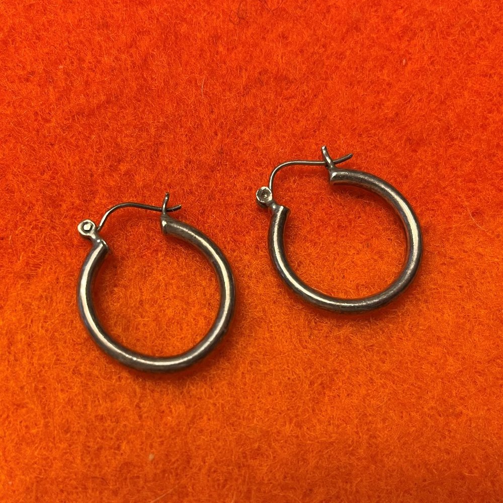 Sterling Silver Pierced Hoop Earrings